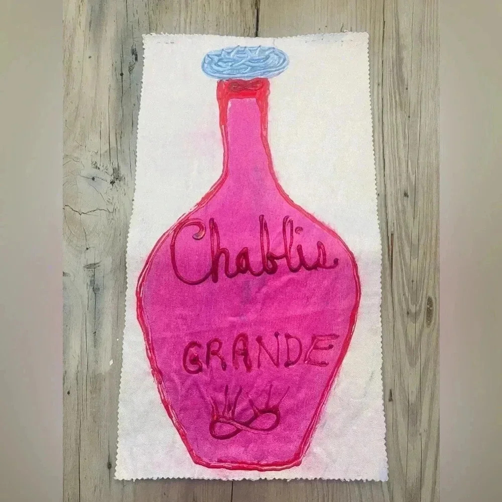 Whimsical homemade Painting on canvas and bursting with color